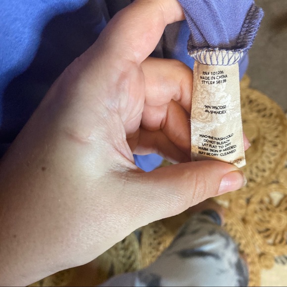 Plus Size Soft Surroundings Blue Mock Neck Tunic Dress - Picture 8 of 8